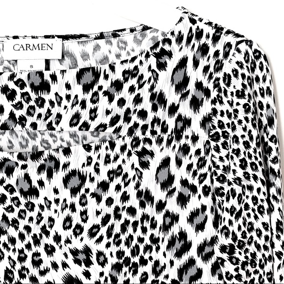 Carmen Marc Valvo size S animal print top - Picture 8 of 13